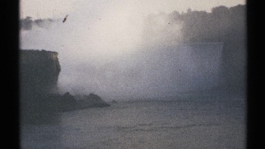 1971: a rocky cliff overlooking the sea, seen on a foggy day NEW YORK
