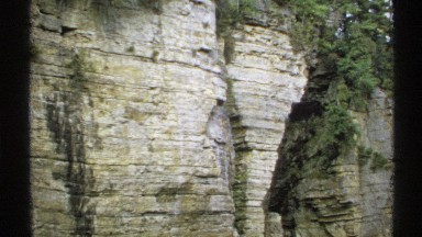 1971: cliffs with lush vegetation on a sunny, peaceful day in the forest NEW