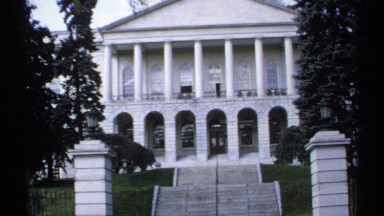 1971: state house or government building from the bottom of the steps looking up