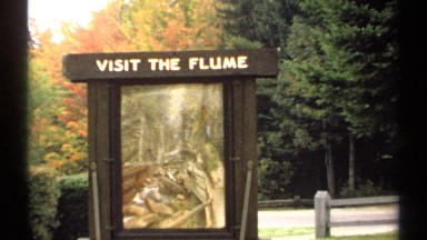 1971: A Painted Sign Encourages Visitors to the Flume Gorge, New Hampshire