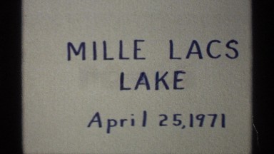 1971: a title card for mille lacs lake flashes on the screen LA CROSSE WISCONSIN