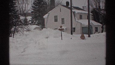 1971: snow place that having cool climate a board on that and a house with two