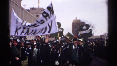 1971: people are walking at the open place and doing rally for a particular