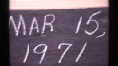 1971: a sign announces that the date of a snowstorm was march 15, 1971 WISCONSIN