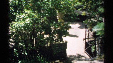 1970: looking down onto gate in wooded area MINNESOTA