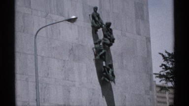 1970: watching a strange and very big monument on the wall downtown MINNESOTA
