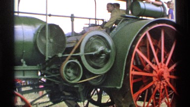 1971: old locomotive being pulled by horses MINNESOTA