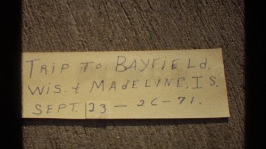 1971: a thin paper contain a content about the trip at bayfield and the time