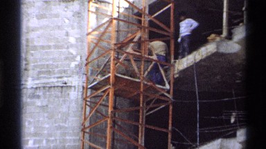 1975: Construction Work Underway at Starting Stage of Open Building in Guaymas, Mexico