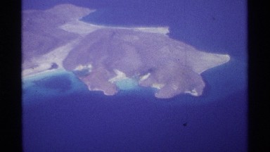 1974: bird's eye view from an aircraft of an island LA PAZ MEXICO