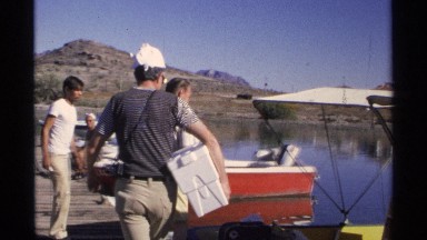 1975: three men about to get on a pontoon GUAYMAS MEXICO