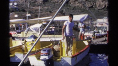 1975: pulling into the harbor to tie up the boat on a nice summer's day. GUAYMAS