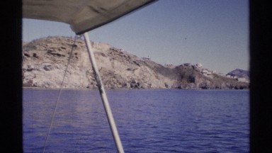 1975: A View of a Blue Lake from a Boat Showing the Cliffs on a Certain Edge