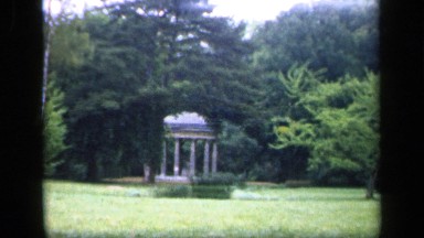 1957: open field with a white structure in the middle standing alone FRANCE