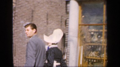 1957: window shopping on a casual stroll. NETHERLANDS