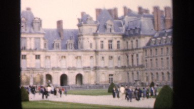 1957: panning across front facade of palace NETHERLANDS