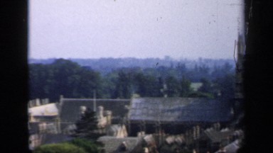 1957: a long view at the city view and the buildings are located nearly at the