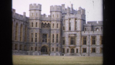 1957: appreciate unique architecture of historical castle devoid of people