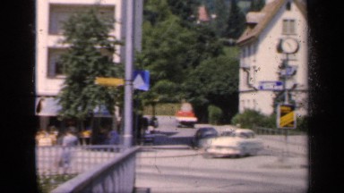 1957: panoramic sight view of a city from side by streets ENGLAND