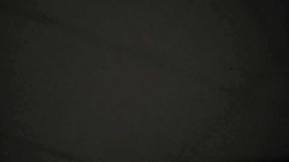 Dark 8mm transitional frame from the 1965 Los Angeles home-movie clip, with only faint texture and indistinct shadow detail visible.