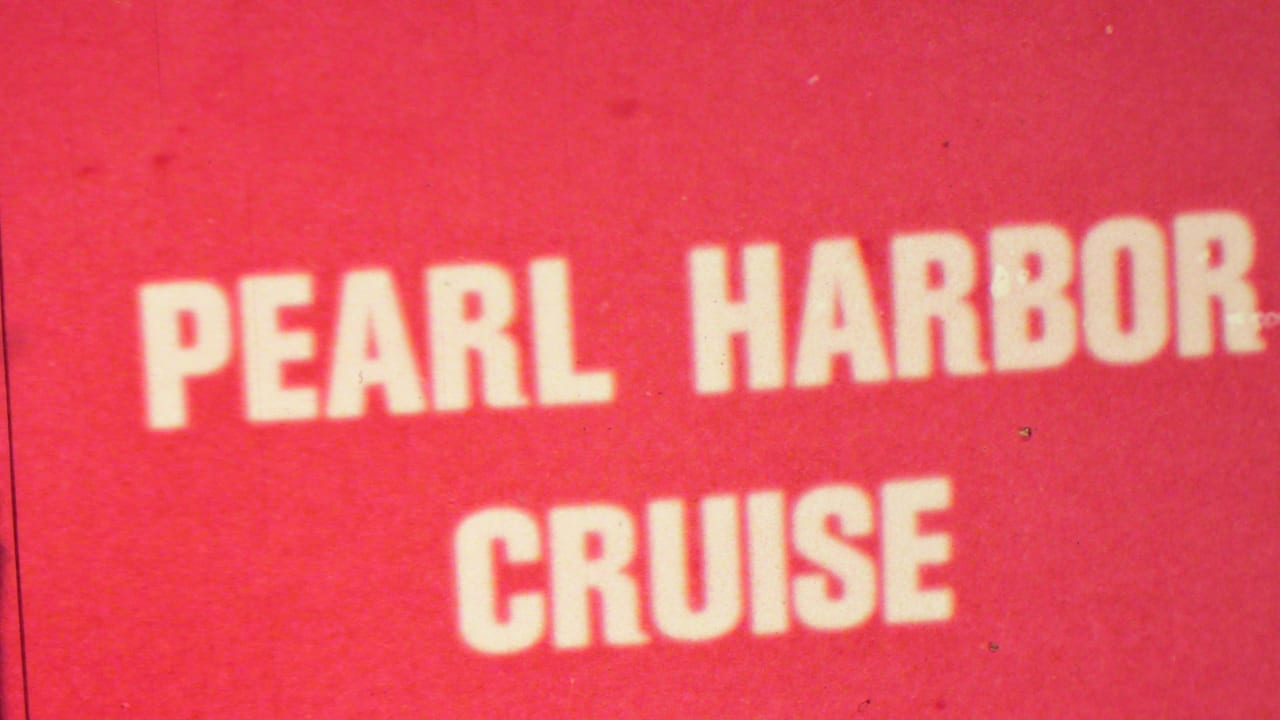 Red title card with white text reading Pearl Harbor Cruise.