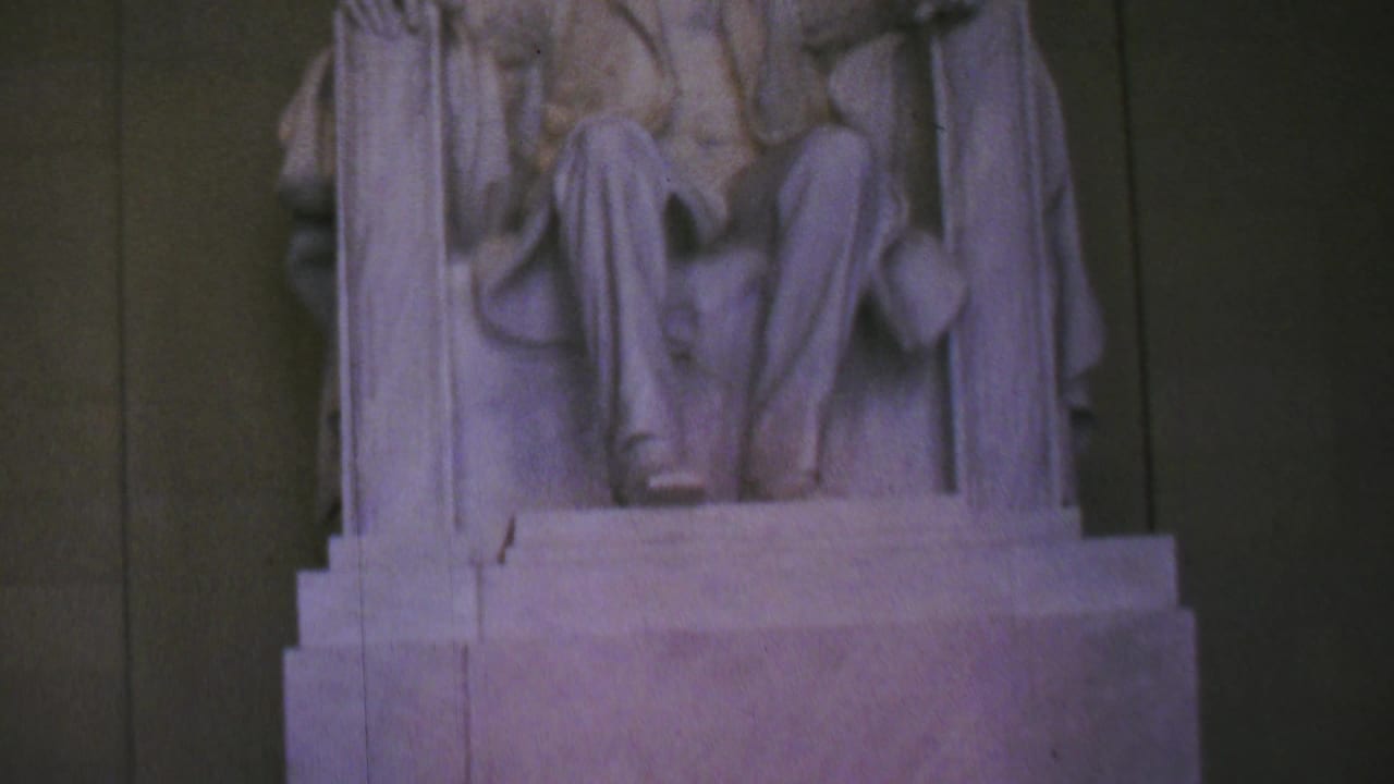 Closer lower view of the Lincoln statue and pedestal area.