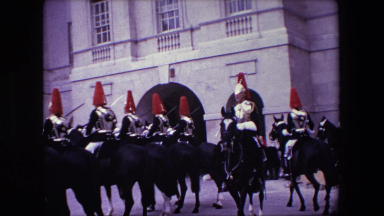 Mounted ceremonial soldiers gather near arched stone openings.