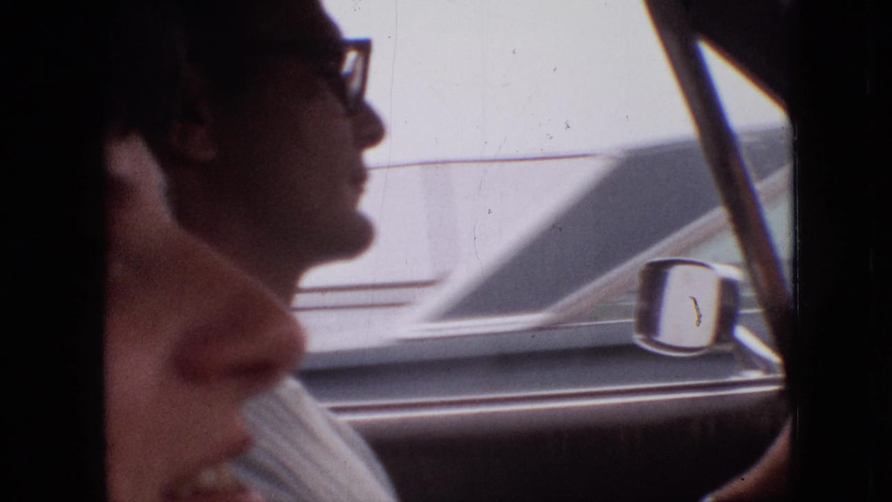 Driver wearing glasses seen in profile beside the passenger.