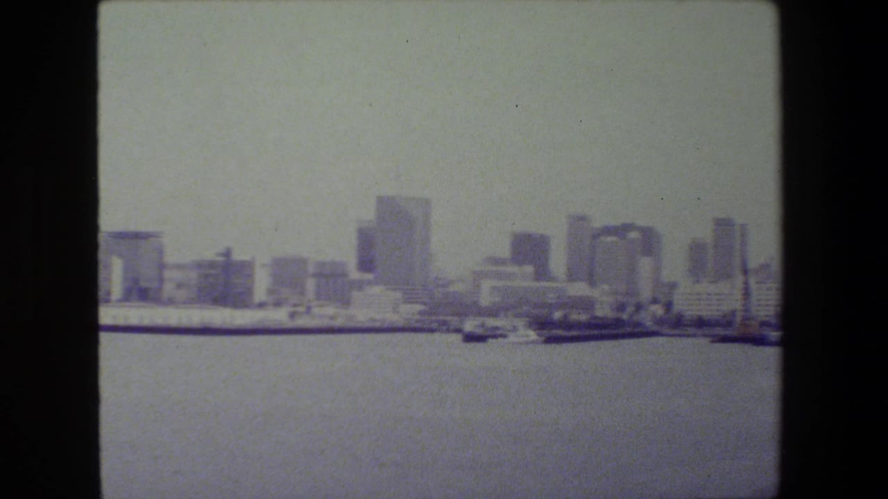 Harbor panorama with skyline buildings and small vessels near the waterfront.
