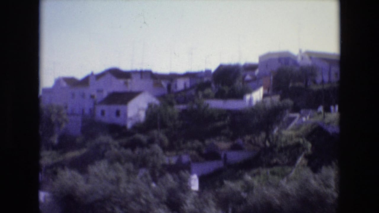 White houses on a green hillside under a pale sky.