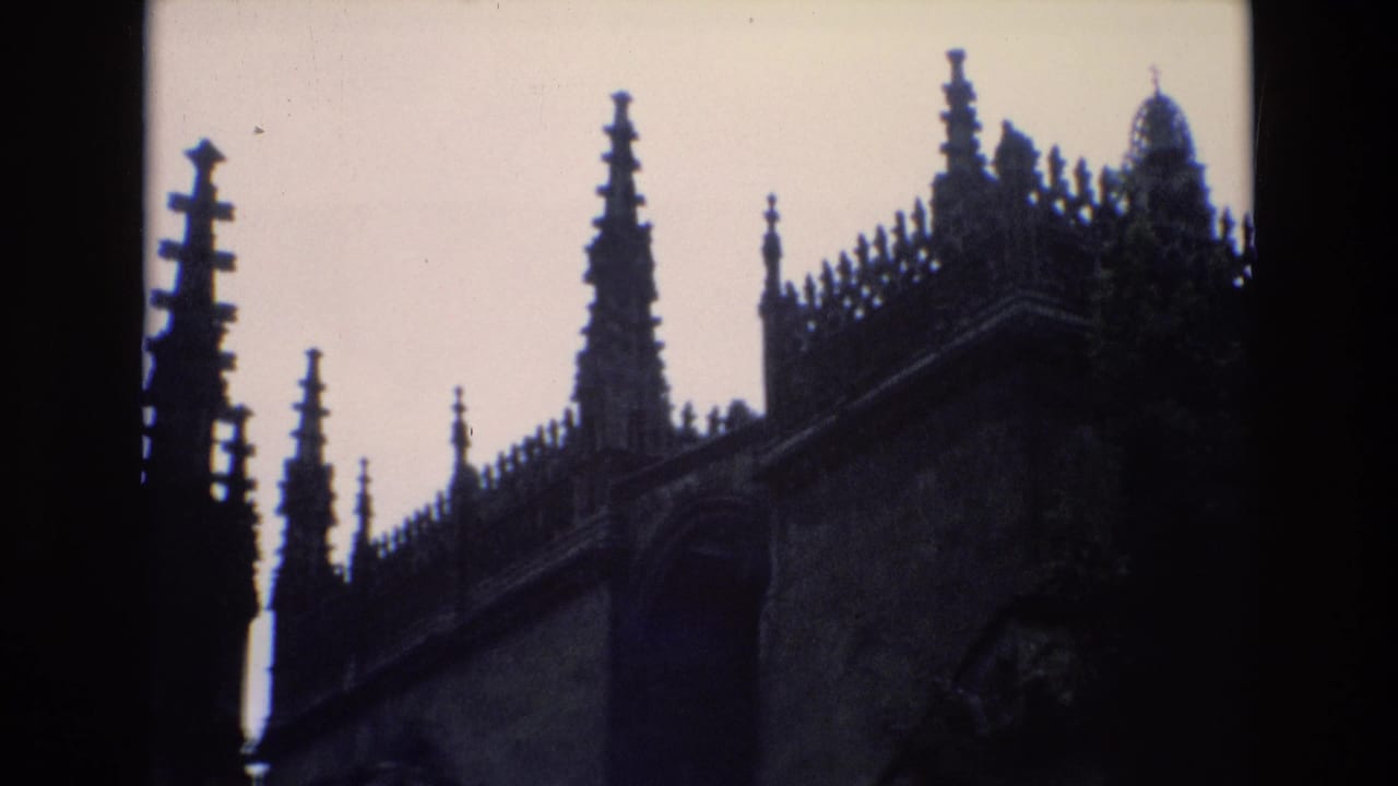 Gothic spires and roofline details seen in dark silhouette against the sky.