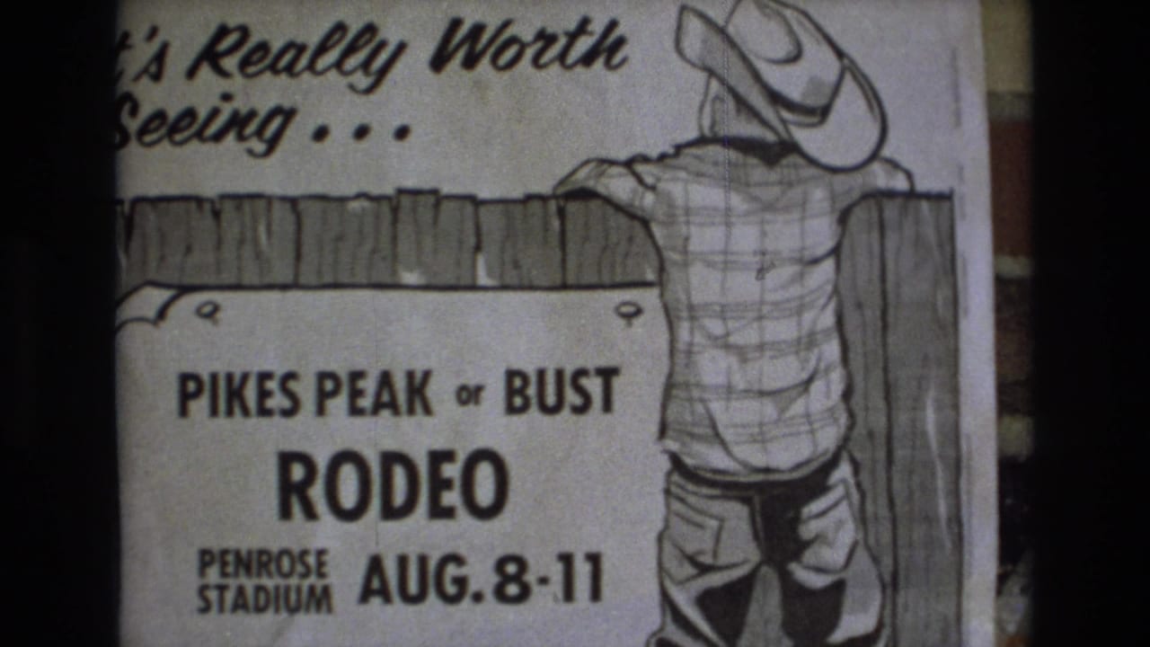 Rodeo poster with cowboy illustration, fence drawing, and event dates.