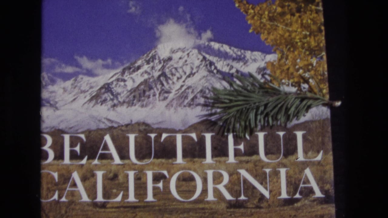 Repeated Beautiful California title card with mountains, foliage, and black frame divider.