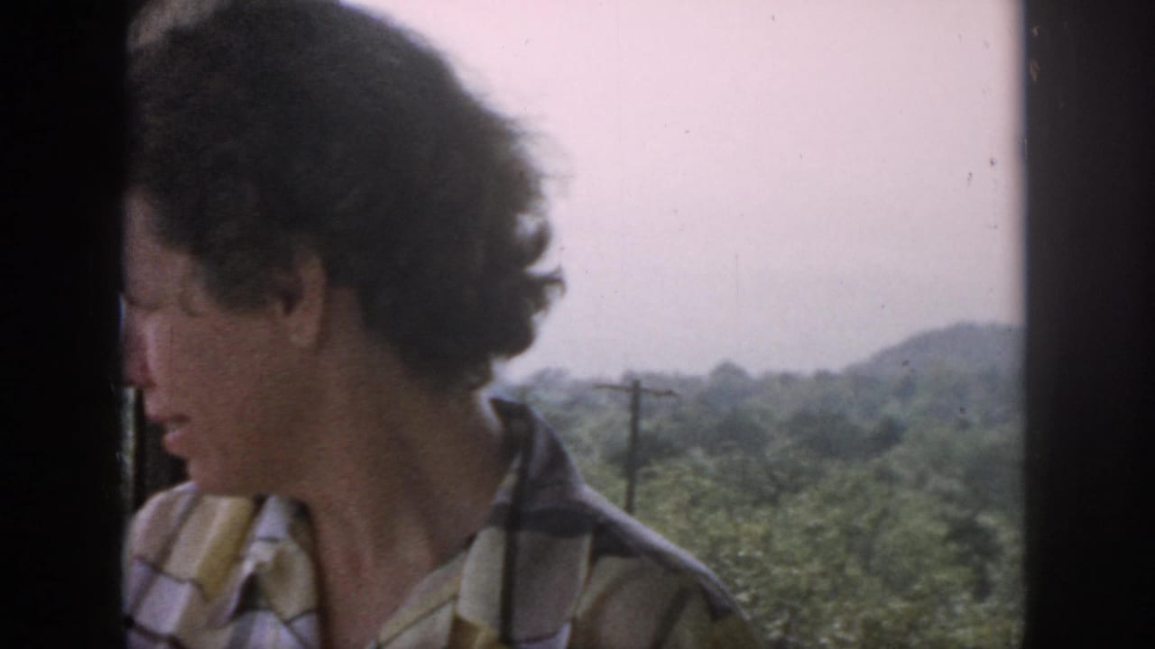 The girl remains beside the window, her face in profile against a soft 1958 Dayton-area view of trees and utility poles.