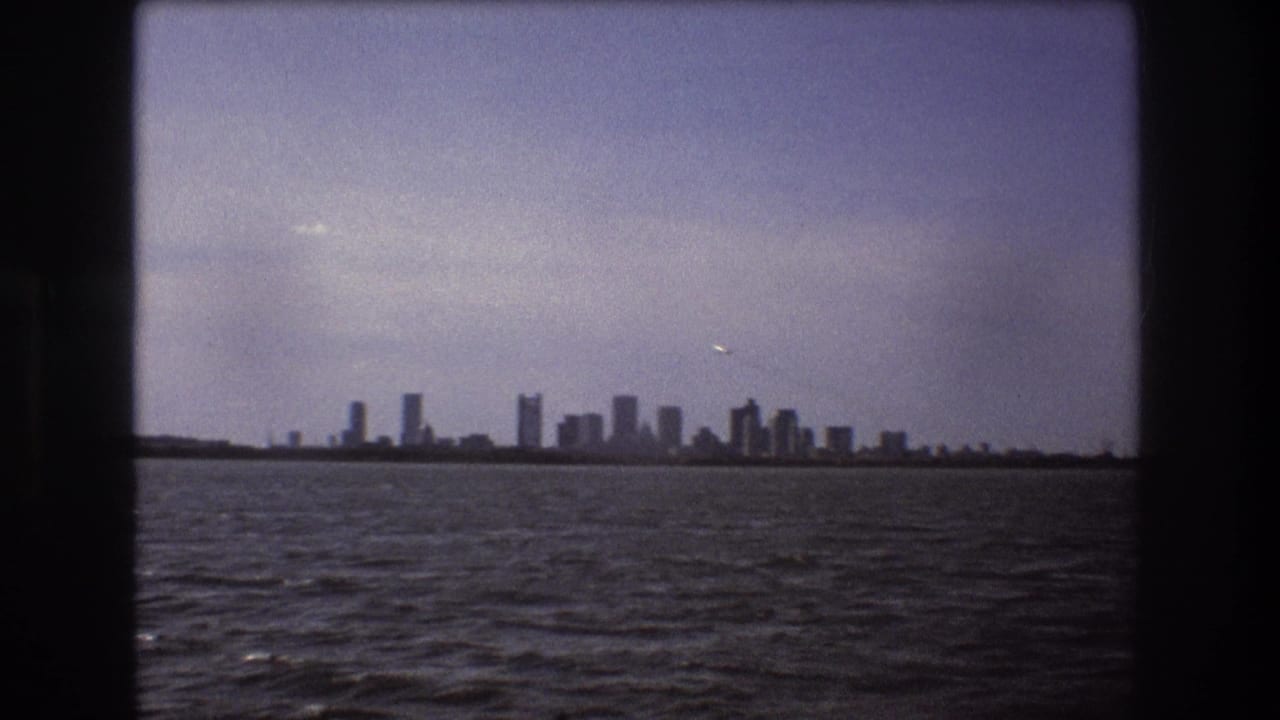 City skyline viewed from the water under a pale sky.