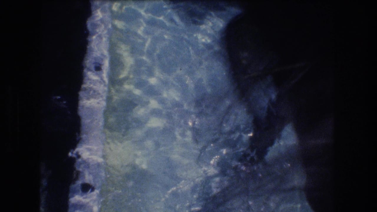 Clear water tank surface with dark shadowed edge.