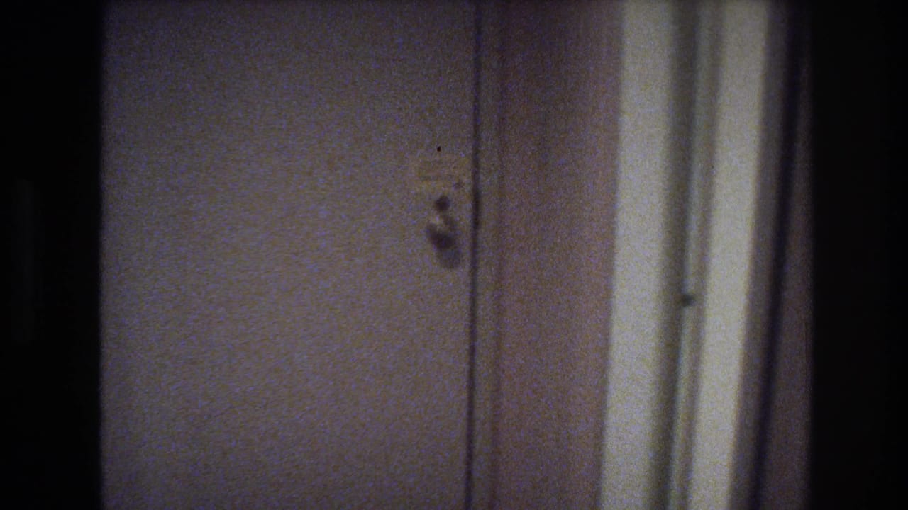 Interior room door with latch hardware and beige painted walls; no people visible.