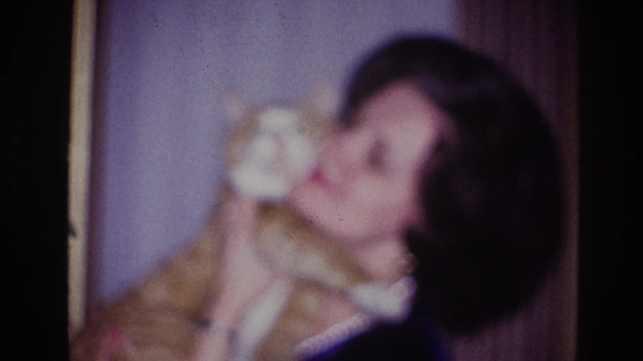 Woman tilts her head while holding an orange tabby cat near her face.