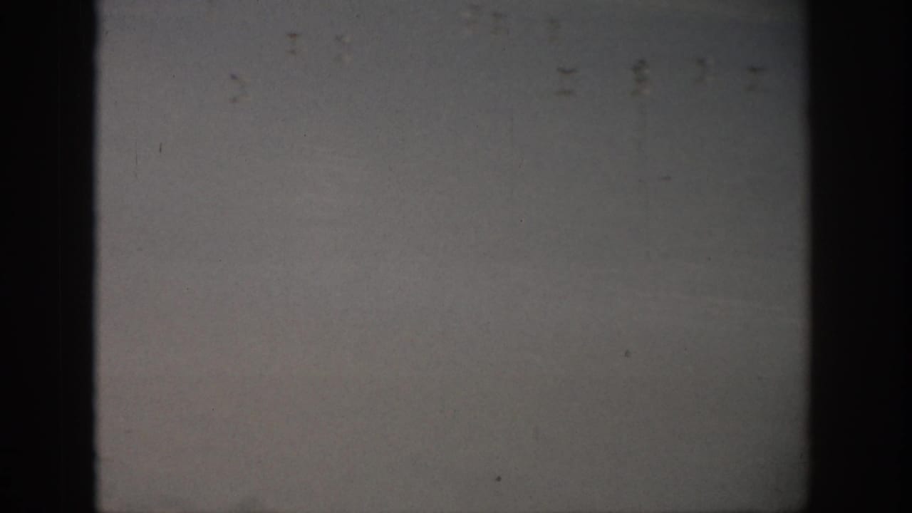 Empty shoreline with waves breaking under a pale sky and visible frame edge.