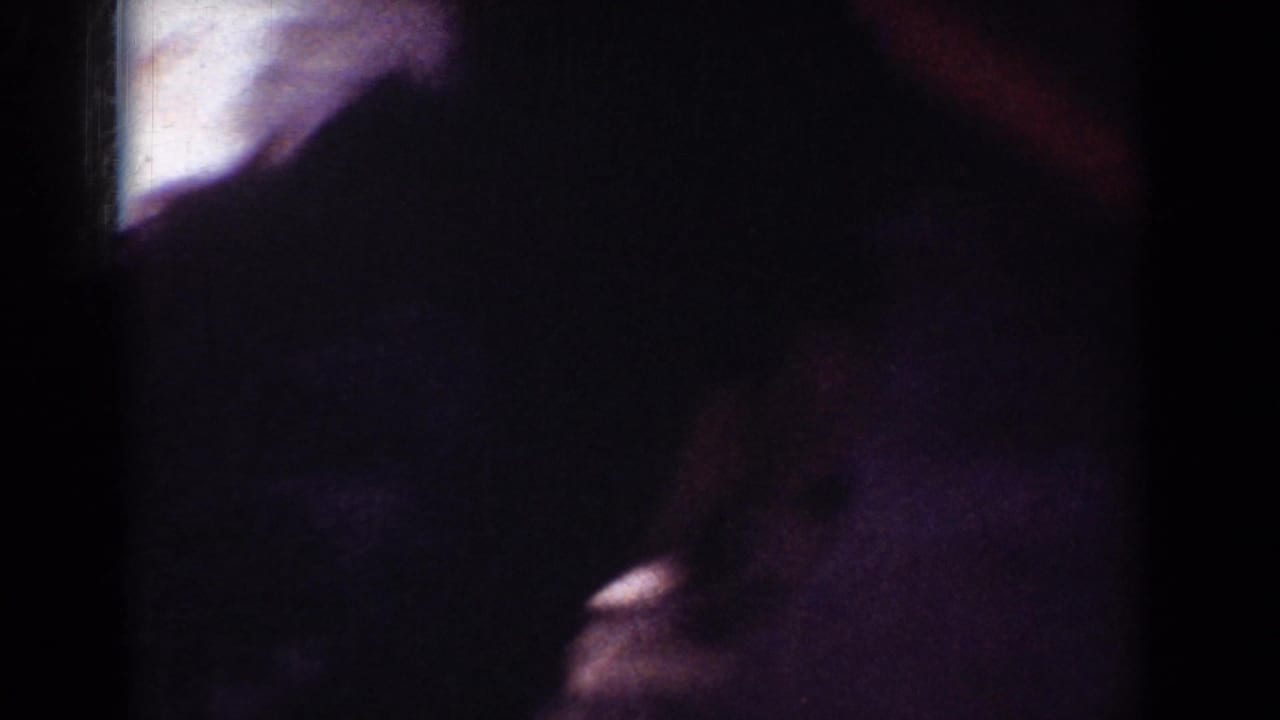 Dark, underexposed close view with a partial human figure and dog shape in shadow.