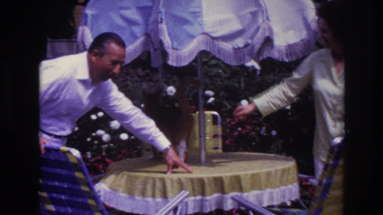 Man reaches toward a cat on a patio table while a woman stands nearby.