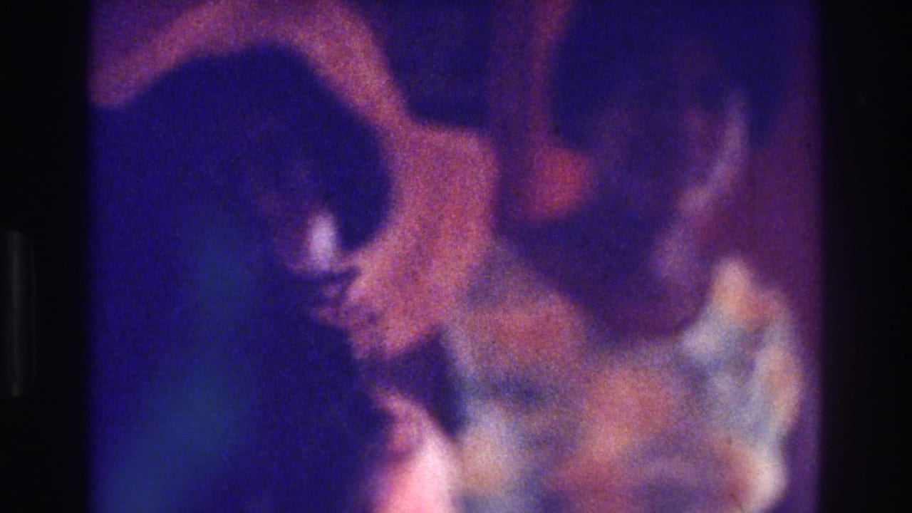 Soft 8mm frame of adult women in straw hats and dresses, one face partly turned downward.