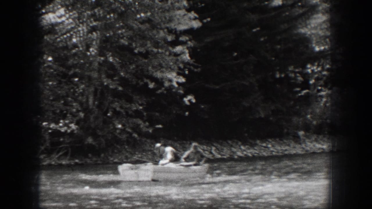 The rowboat appears farther from camera near a tree-lined bank, with two men visible aboard in the Chelan footage.