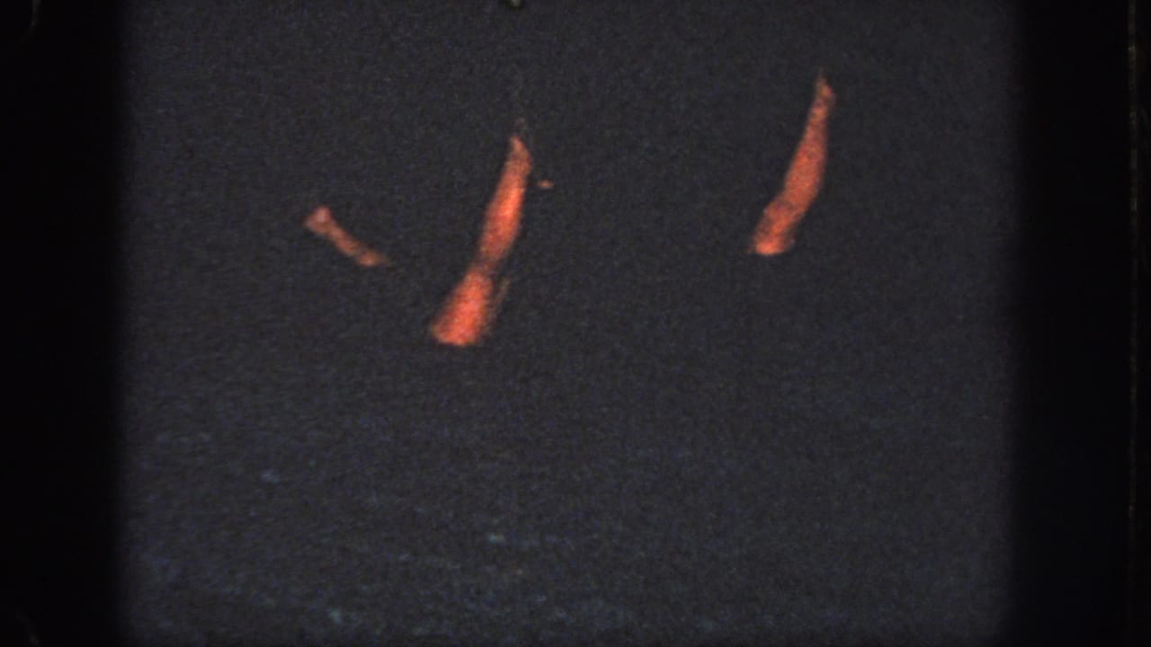 Multiple legs and feet appear above or just below the dark pool surface during the synchronized swimming routine in Atlanta, 1951.