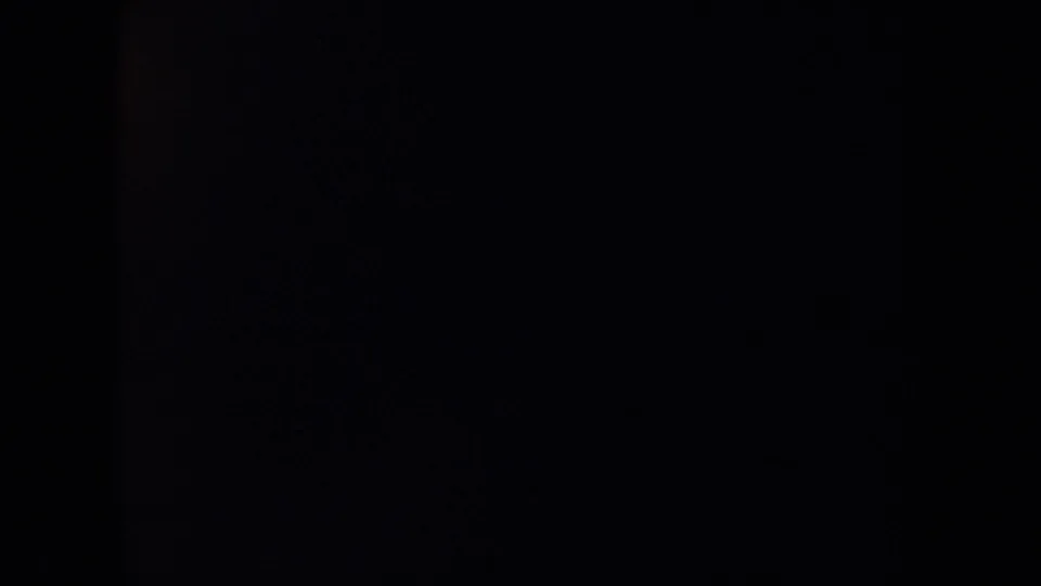 Dark transitional film frame with no clearly identifiable subject visible.
