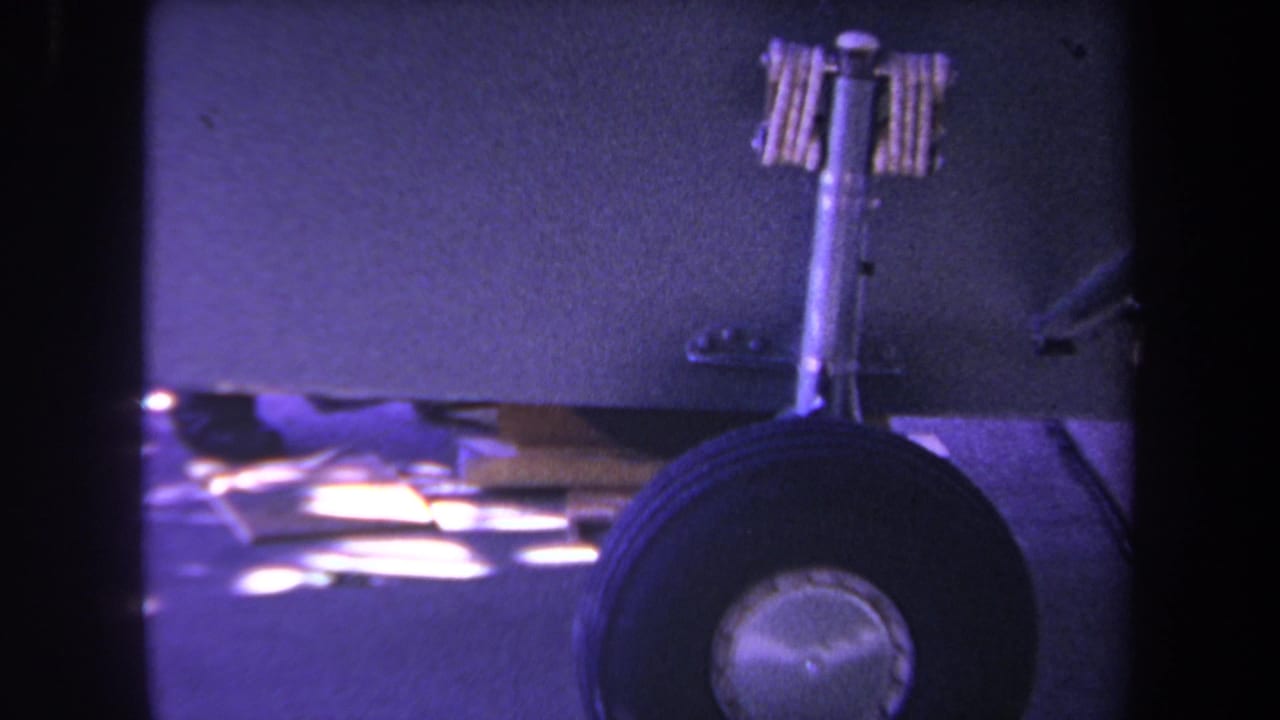 Close view of a small aircraft nose wheel and strut under the fuselage.
