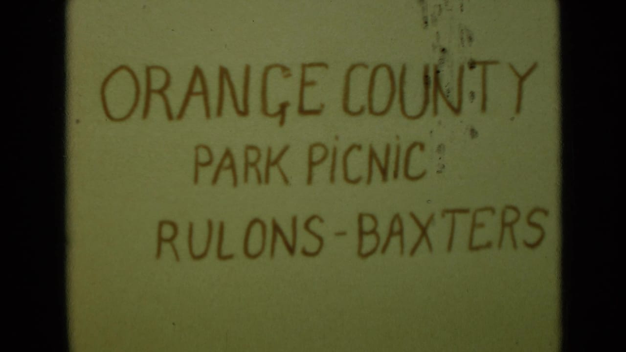 Handwritten title card reading Orange County Park Picnic, Rulons-Baxters.