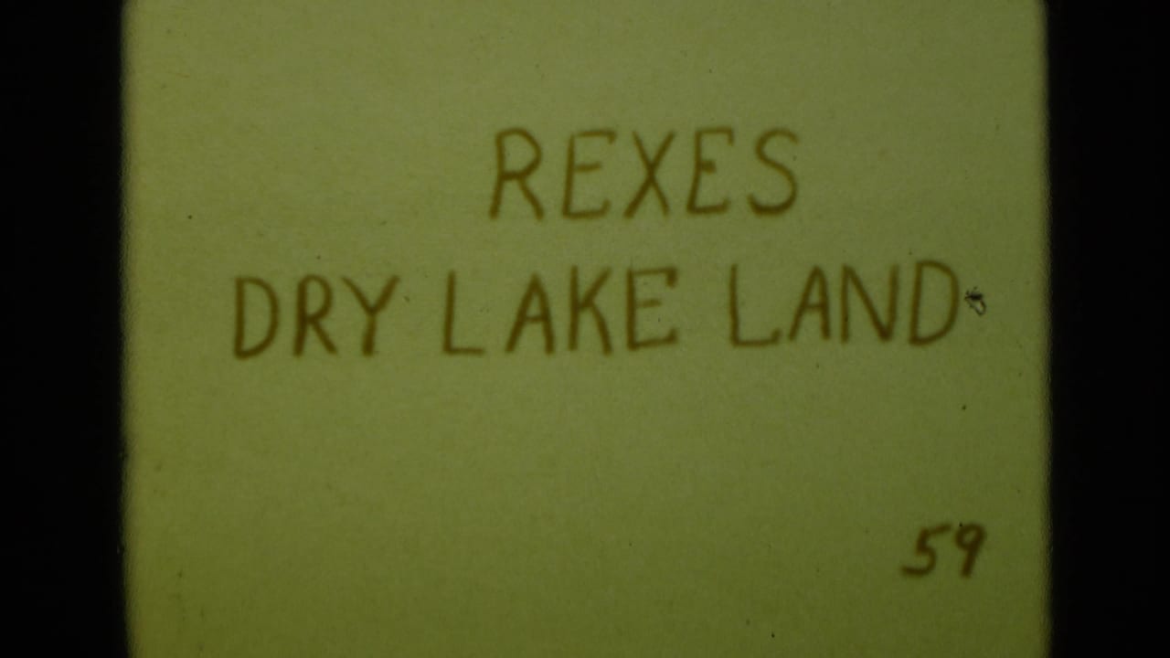 Handwritten title card reading REXES DRY LAKE LAND with frame number 59.
