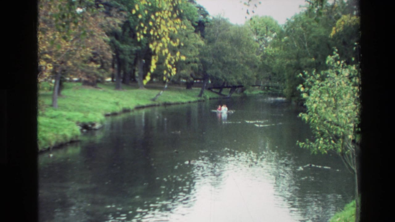 Wide river view with trees along both banks and a small boat in the distance.