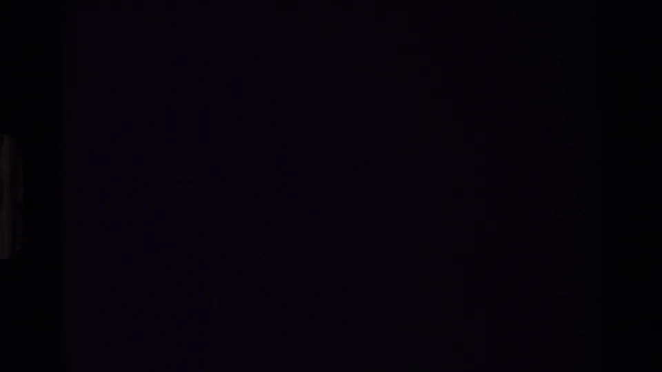 Mostly dark 8mm frame from the 1981 sequence, with faint film-edge or gate marks and little visible scene detail.